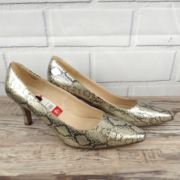 Karen Scott Shoes - Karen Scott 8.5 Clancy snake print metallic pumps